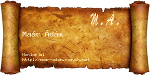 Maár Ádám névjegykártya